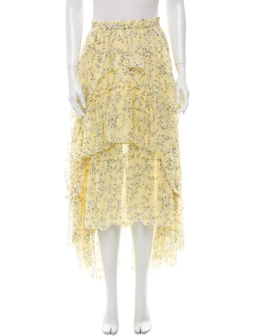 Ulla Johnson Silk Midi Length Skirt Yellow