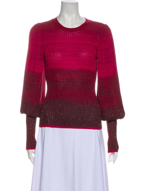 Ulla Johnson Striped Crew Neck Sweatshirt Red