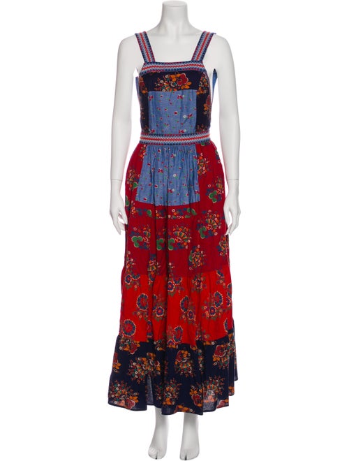 Ulla Johnson Floral Print Long Dress Blue