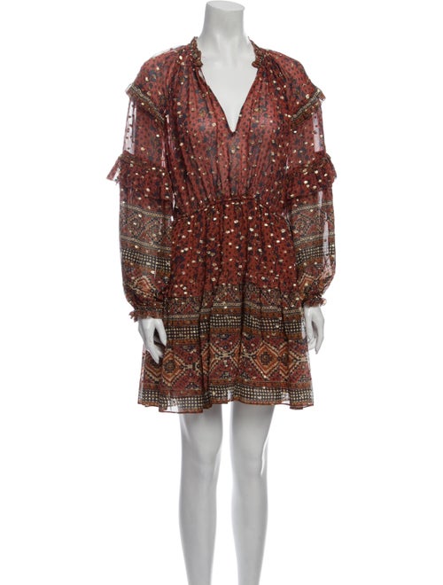 Ulla Johnson Printed Mini Dress Brown