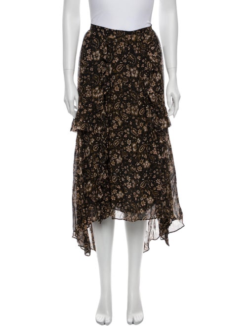 Ulla Johnson Silk Midi Length Skirt Black