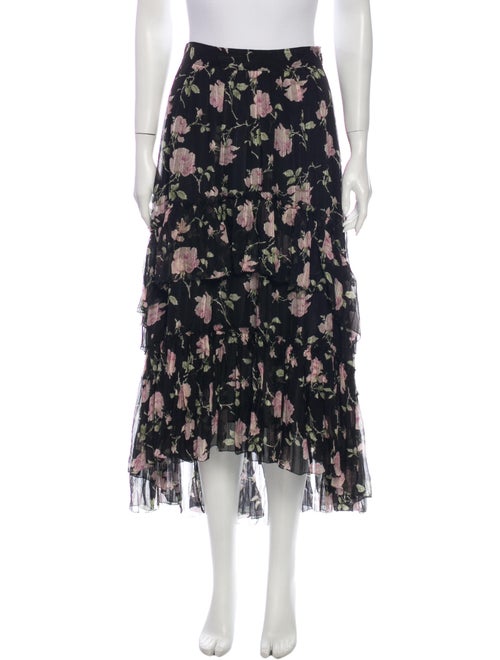 Ulla Johnson Silk Midi Length Skirt Black