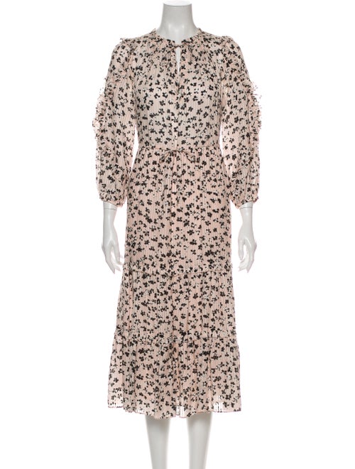 Ulla Johnson Floral Print Long Dress Pink
