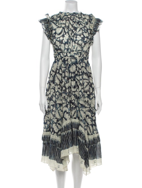 Ulla Johnson Printed Long Dress Blue