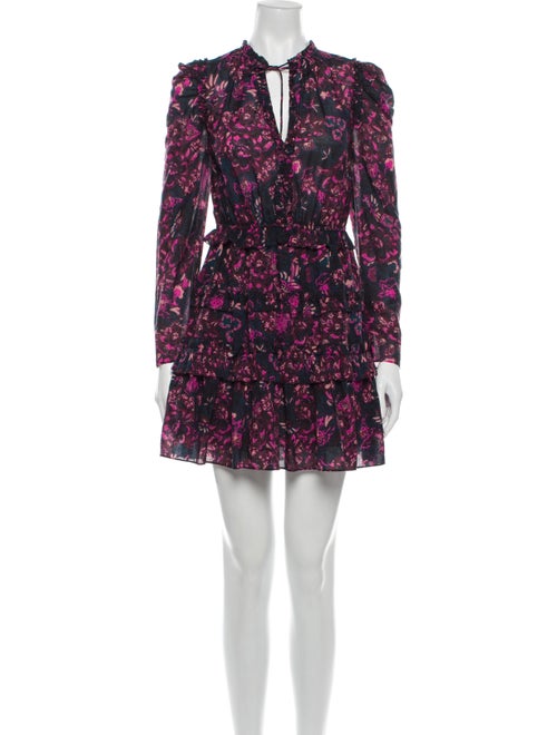Ulla Johnson Floral Print Mini Dress Blue