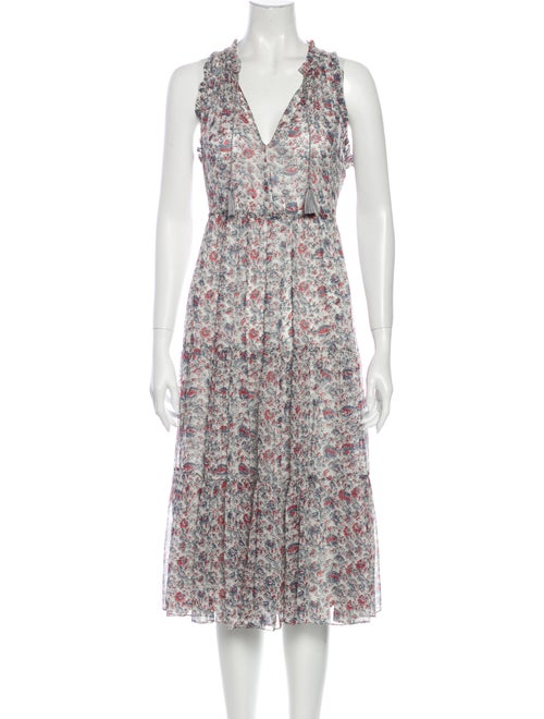 Ulla Johnson Silk Midi Length Dress Blue
