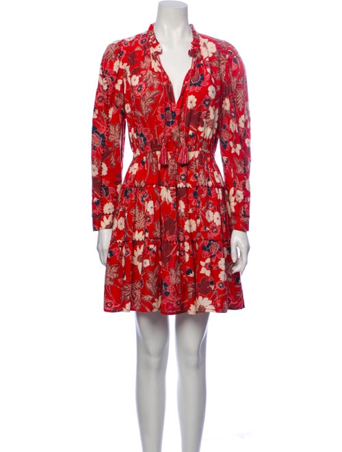 Ulla Johnson Floral Print Mini Dress Red