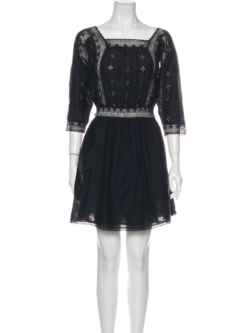 Ulla Johnson Square Neckline Mini Dress Black