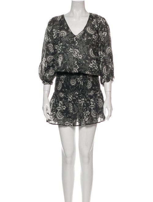 Ulla Johnson Floral Print Mini Dress Grey