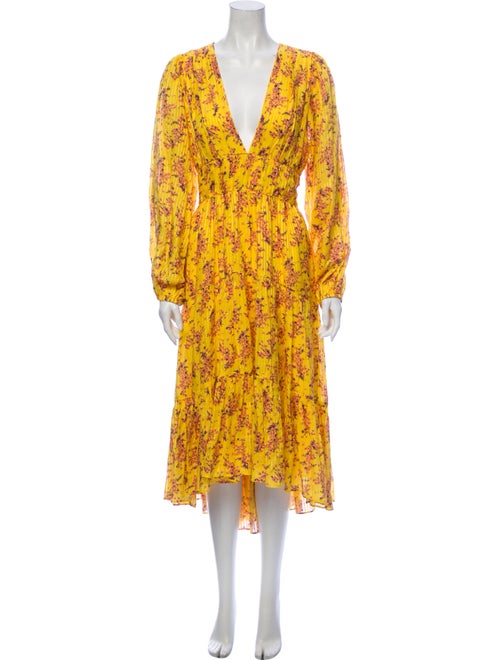 Ulla Johnson Floral Print Long Dress Yellow