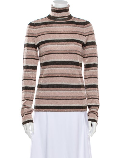 Ulla Johnson Striped Turtleneck Sweater Pink