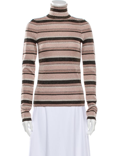 Ulla Johnson Striped Turtleneck Sweater Pink