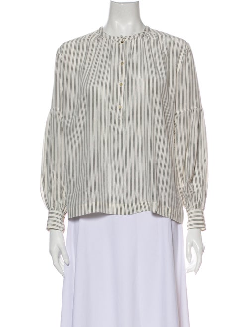 Ulla Johnson Silk Striped Blouse White