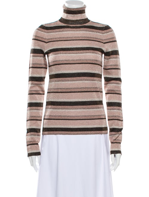 Ulla Johnson Striped Turtleneck Sweater Pink