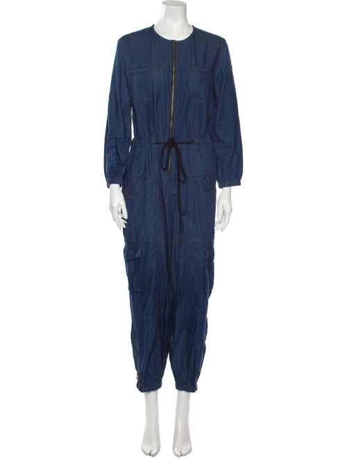 Ulla Johnson Denim Jumpsuit Crew Neck Jumpsuit Den