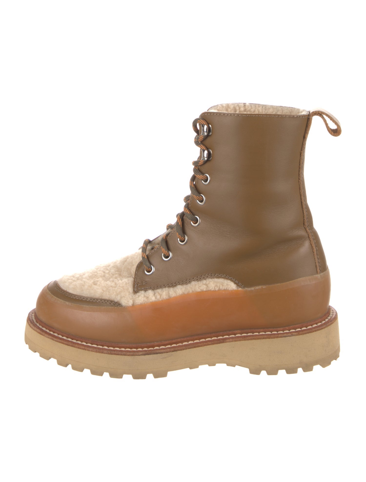 Ulla Johnson x Diemme Leather Whipstitch Trim Combat Boots
