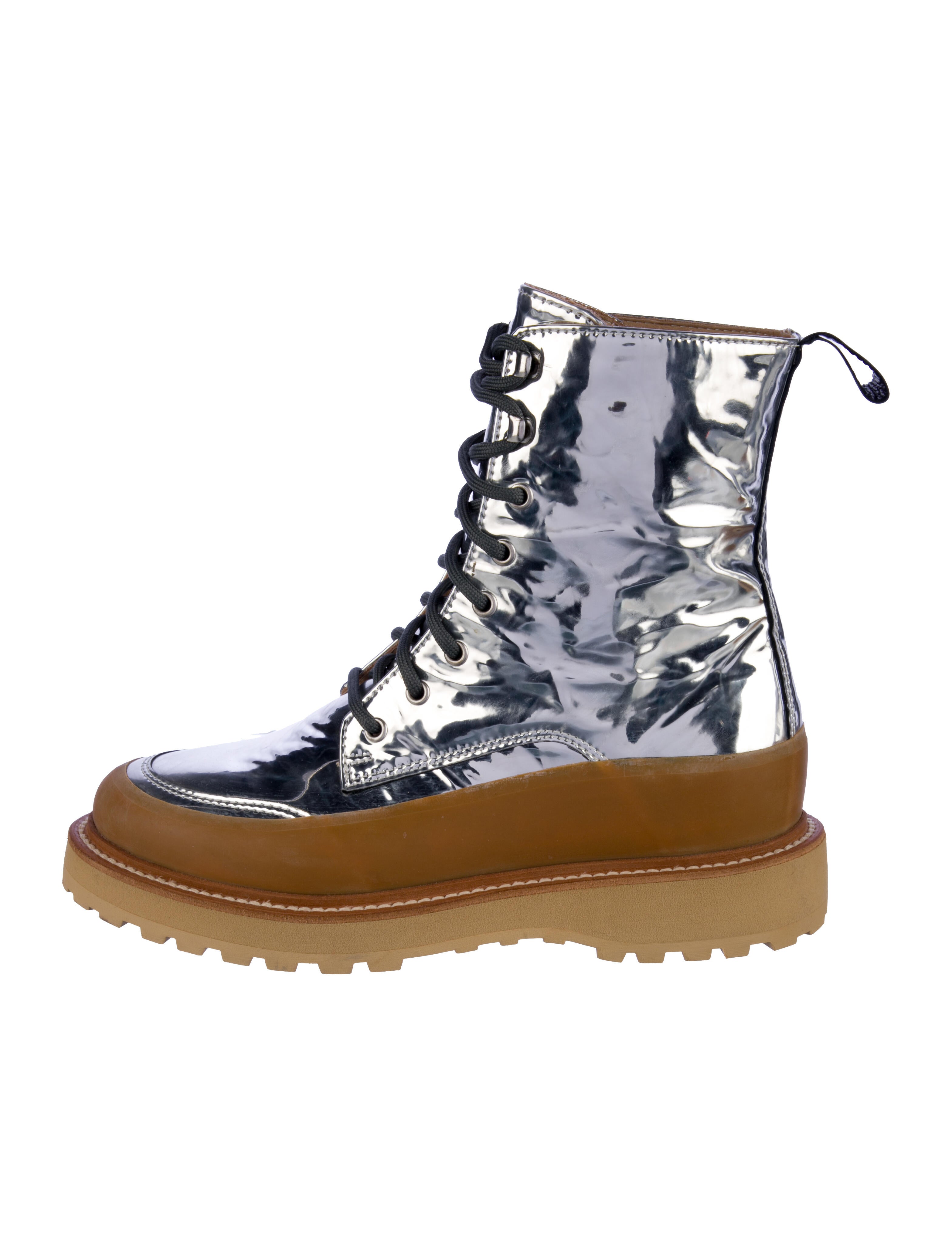Ulla Johnson x Diemme Patent Leather Combat Boots
