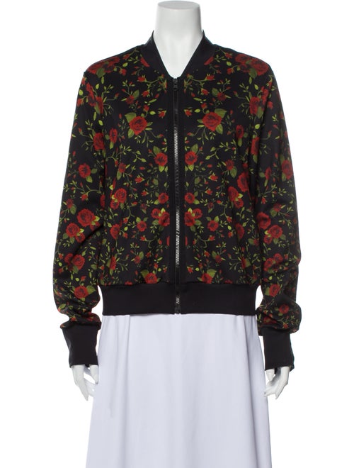 Vintage light bomber jacket printed floral stork size M