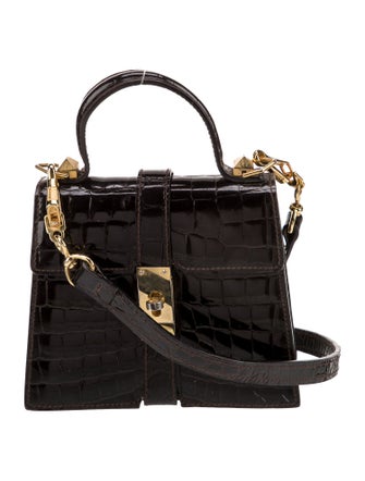 Umberto Bilancioni Embossed Leather Top Handle Bag