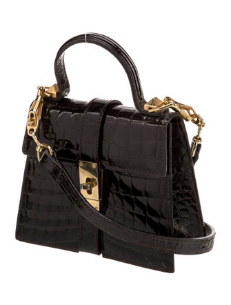 Umberto Bilancioni Embossed Leather Top Handle Bag