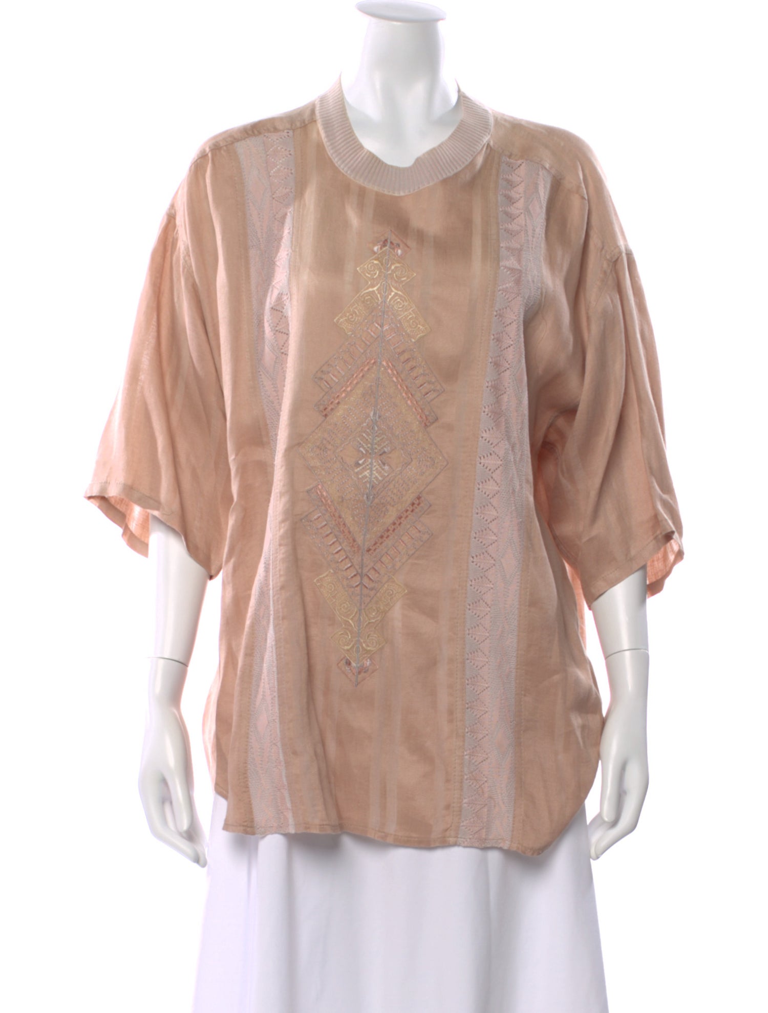 Umberto Bilancioni Linen Patterned Top