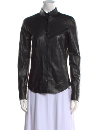 Unconditional Leather Long Sleeve Button-Up Top