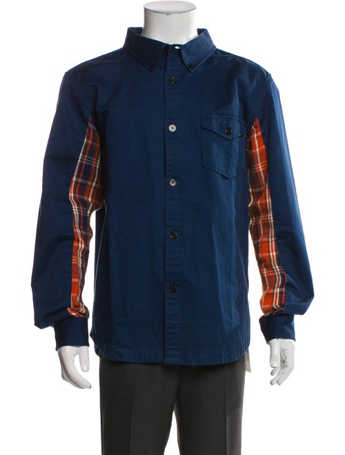 Undefeated Plaid Print Long Sleeve Denim Shirt