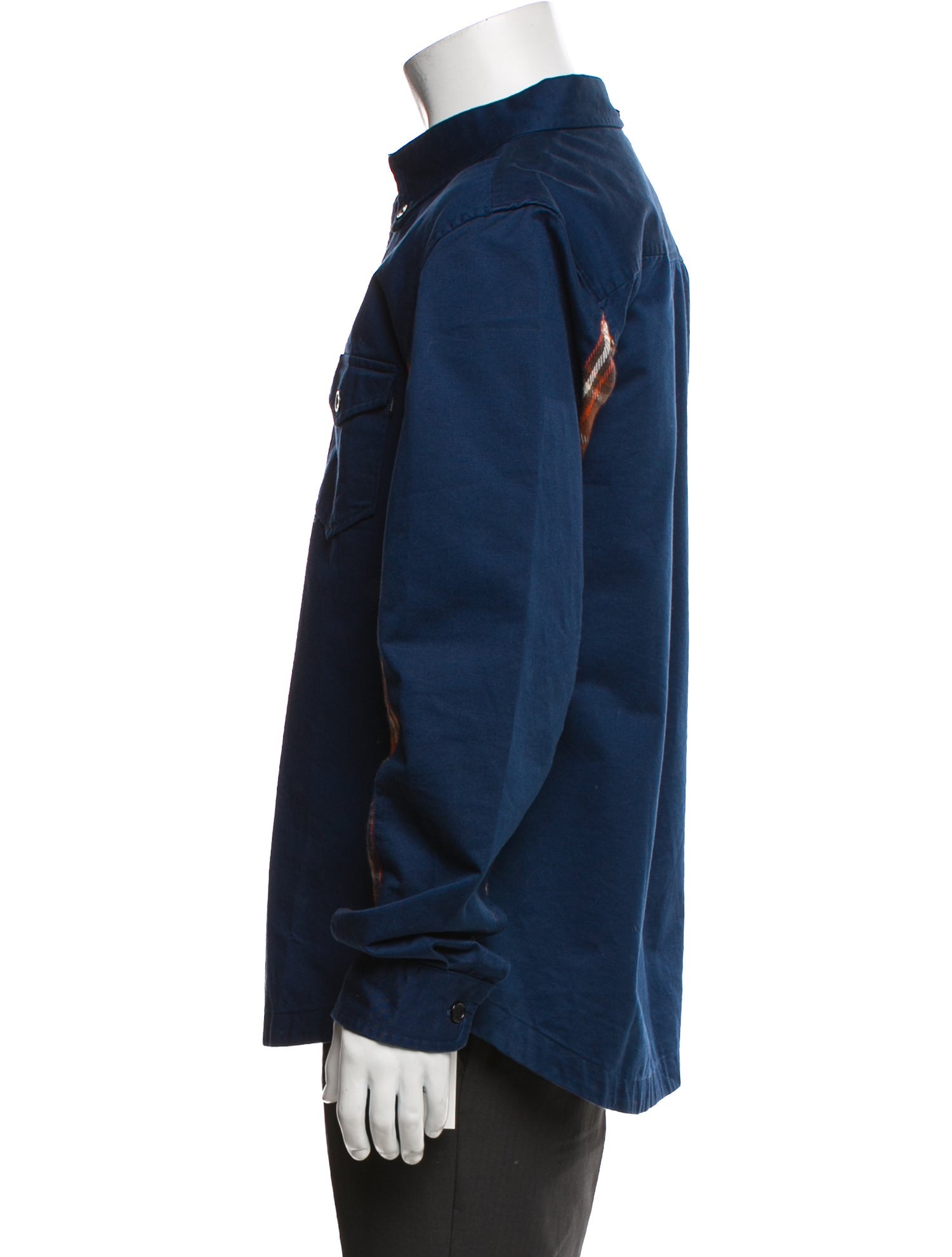 Undefeated Plaid Print Long Sleeve Denim Shirt