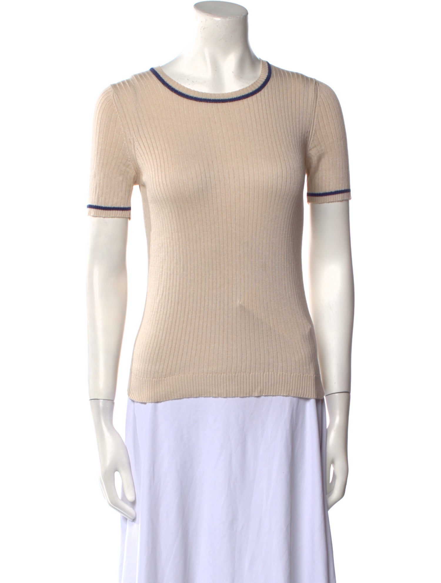 Une Femme Silk Crew Neck Top