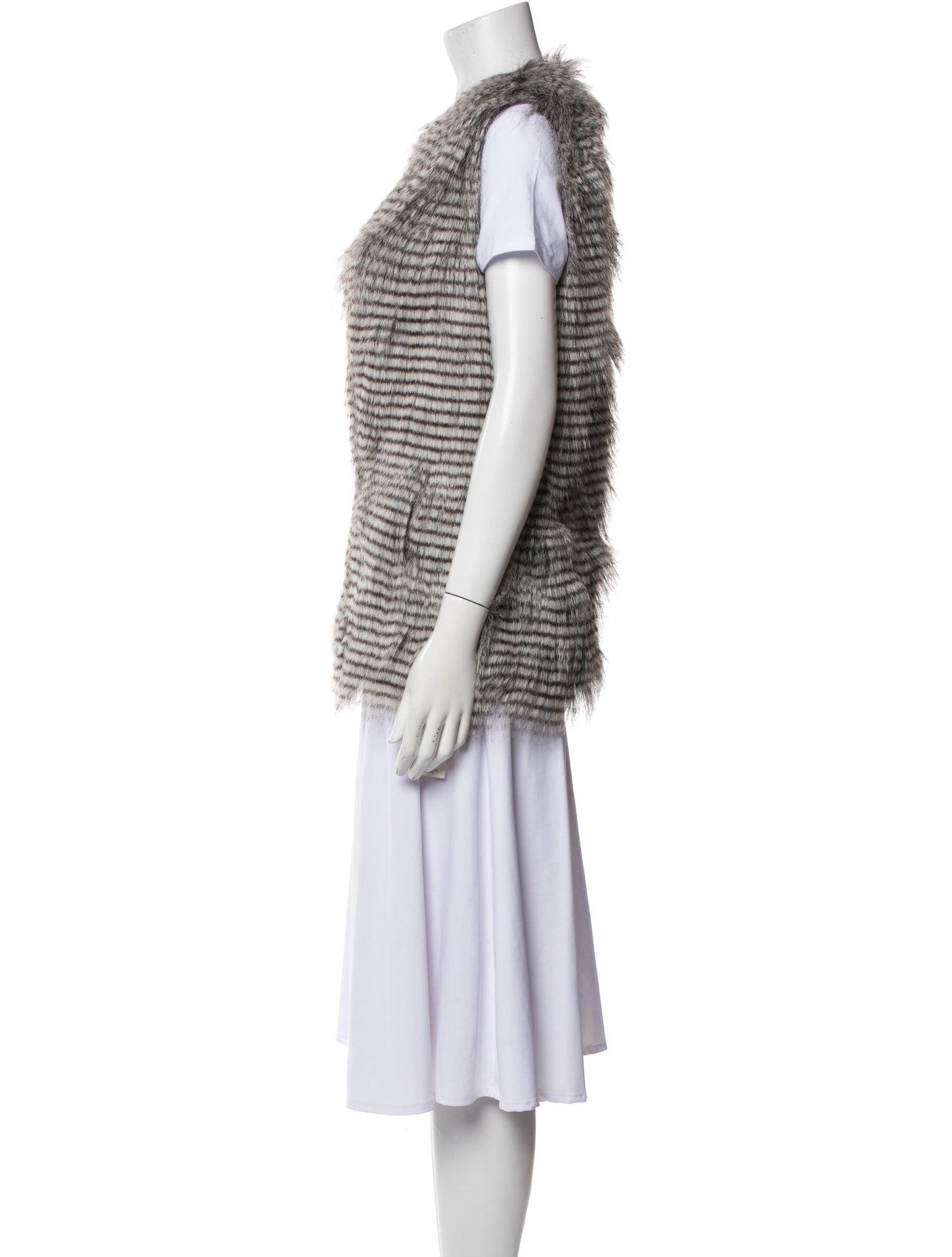 Unreal Fur Striped Vest