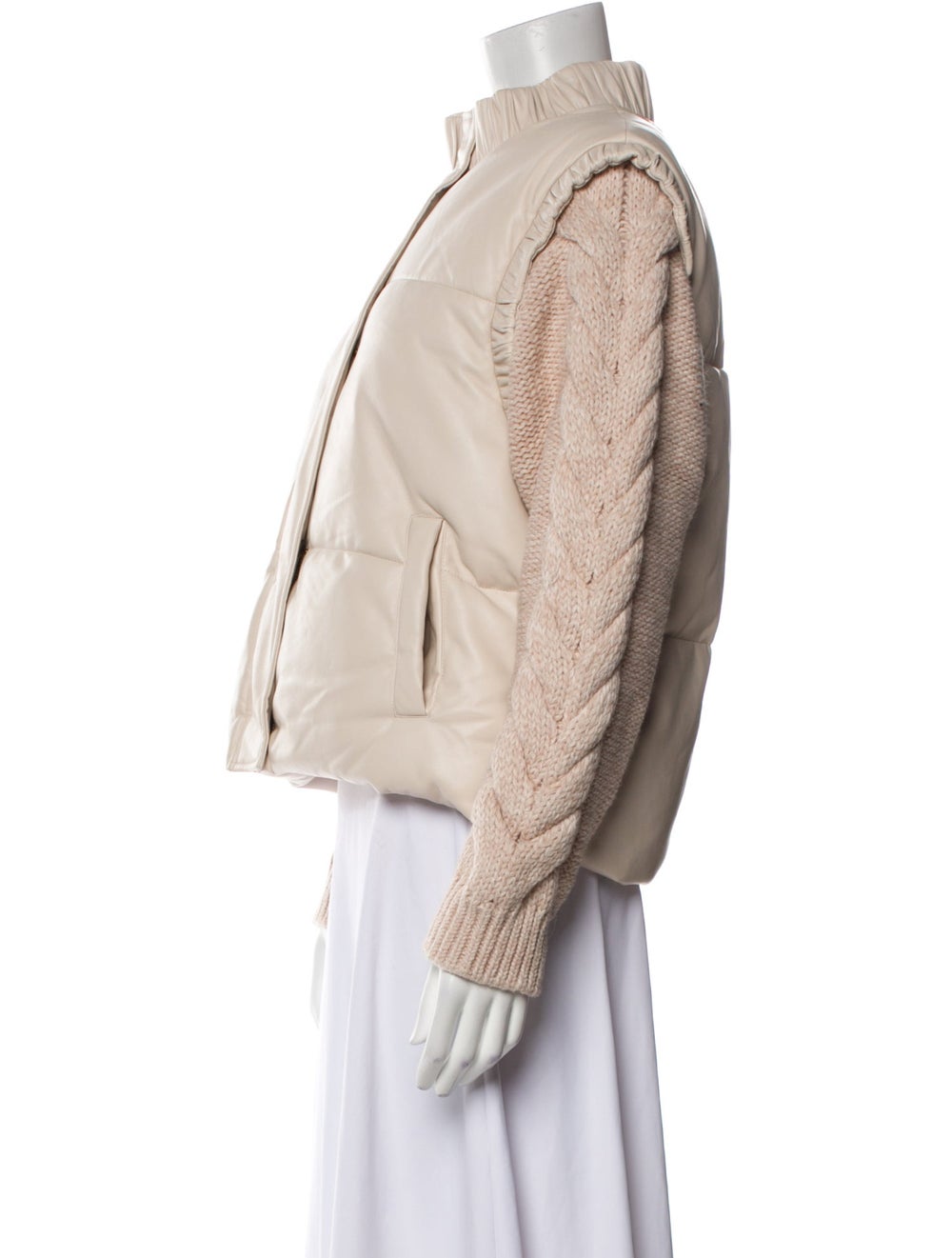 Unreal Fur Jacket Neutrals Stand Collar - image 2
