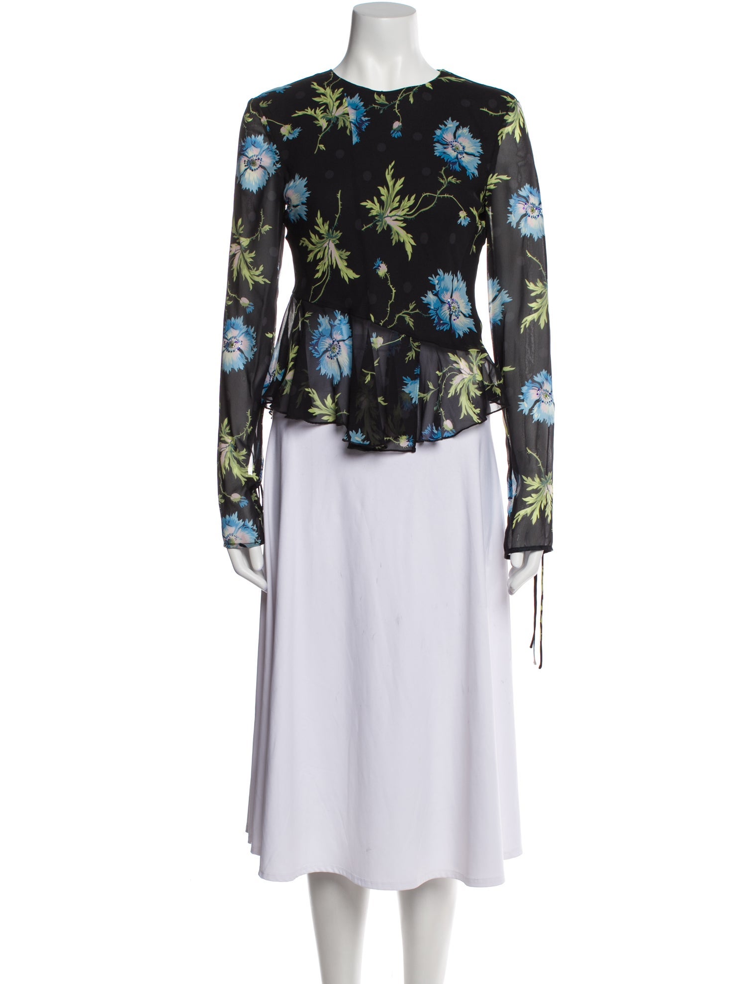 Unique Silk Floral Print Blouse