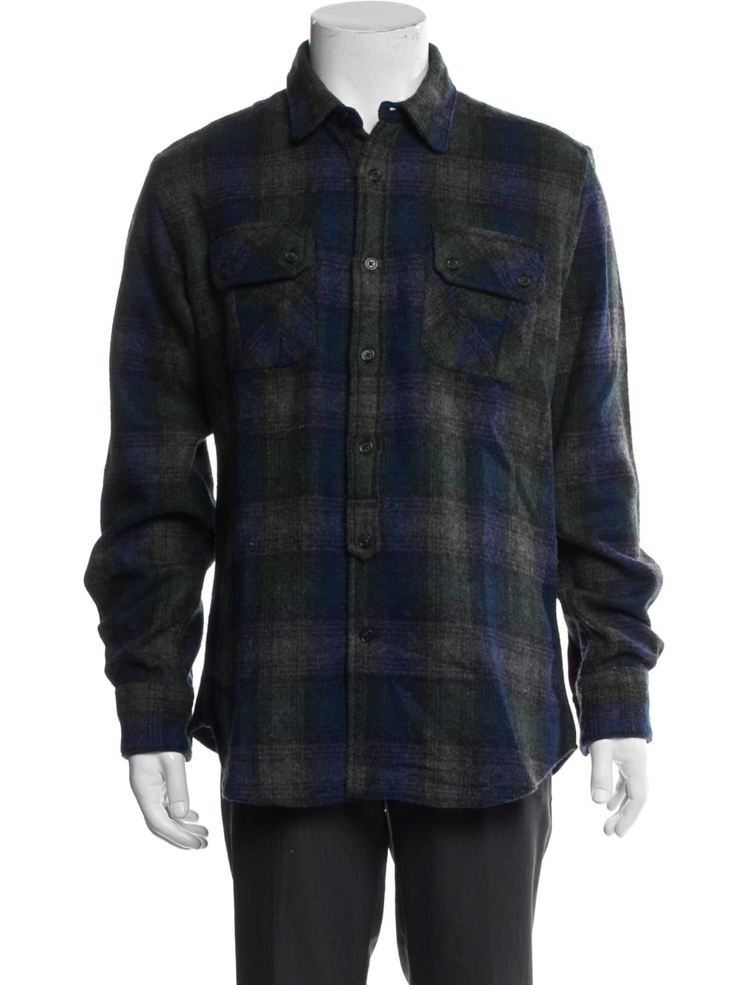 Unis Wool Plaid Print Trucker Jacket