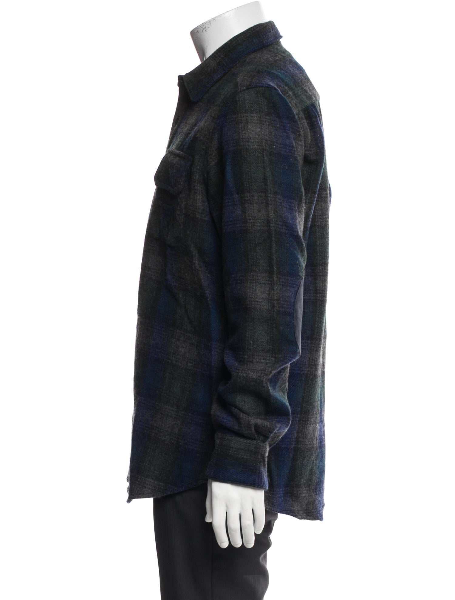 Unis Wool Plaid Print Trucker Jacket