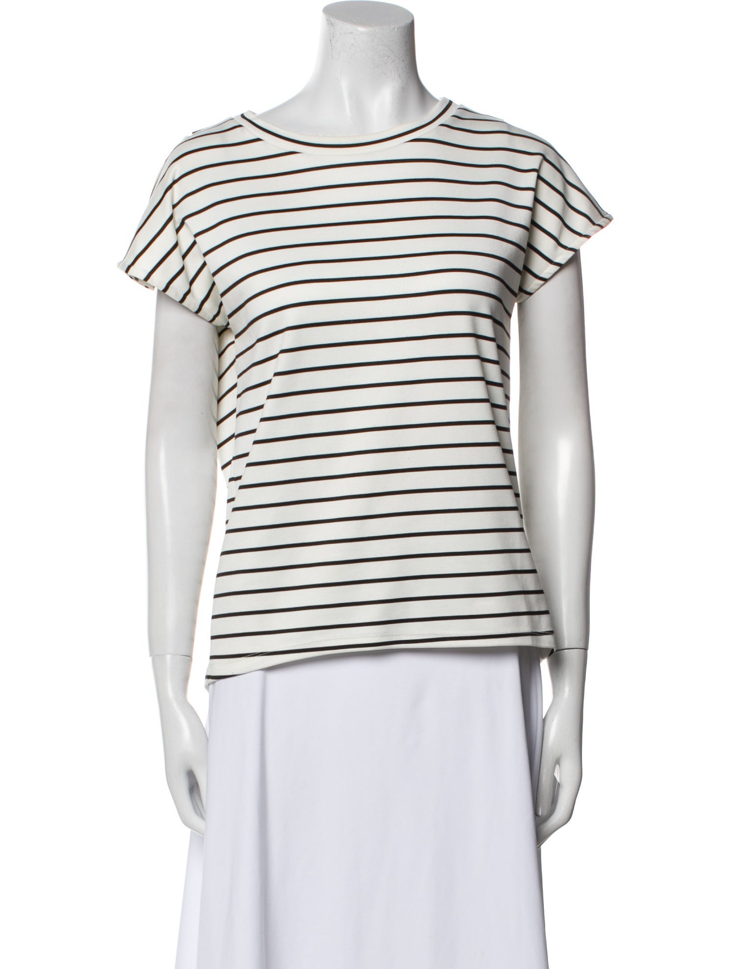 United Arrows Striped Bateau Neckline T-Shirt