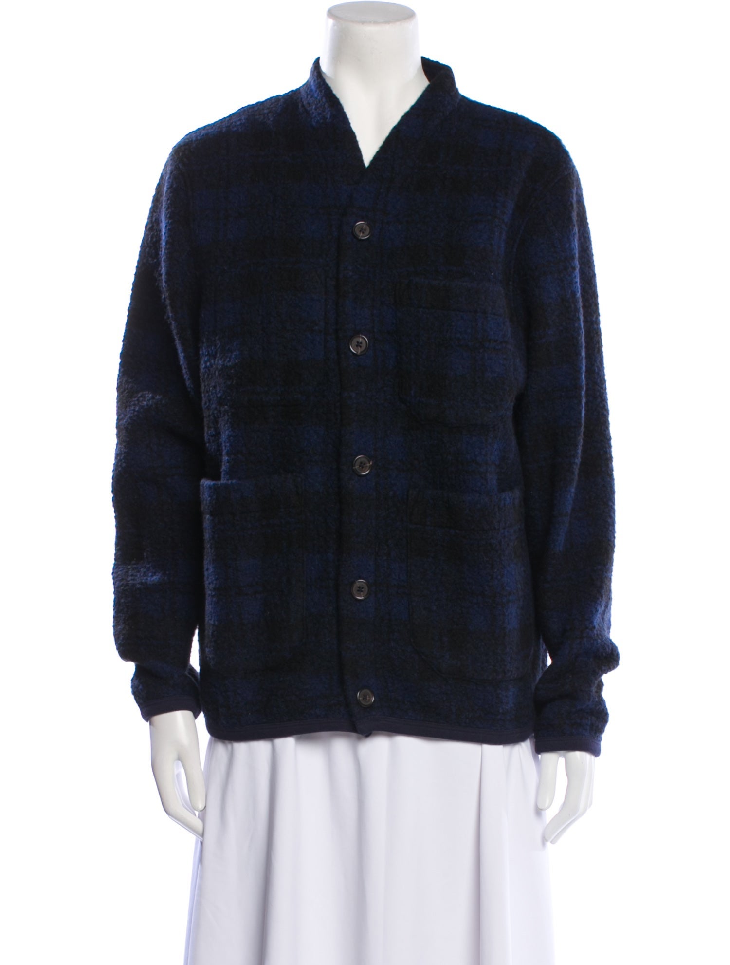 Universal Works Wool Plaid Print Denim Jacket