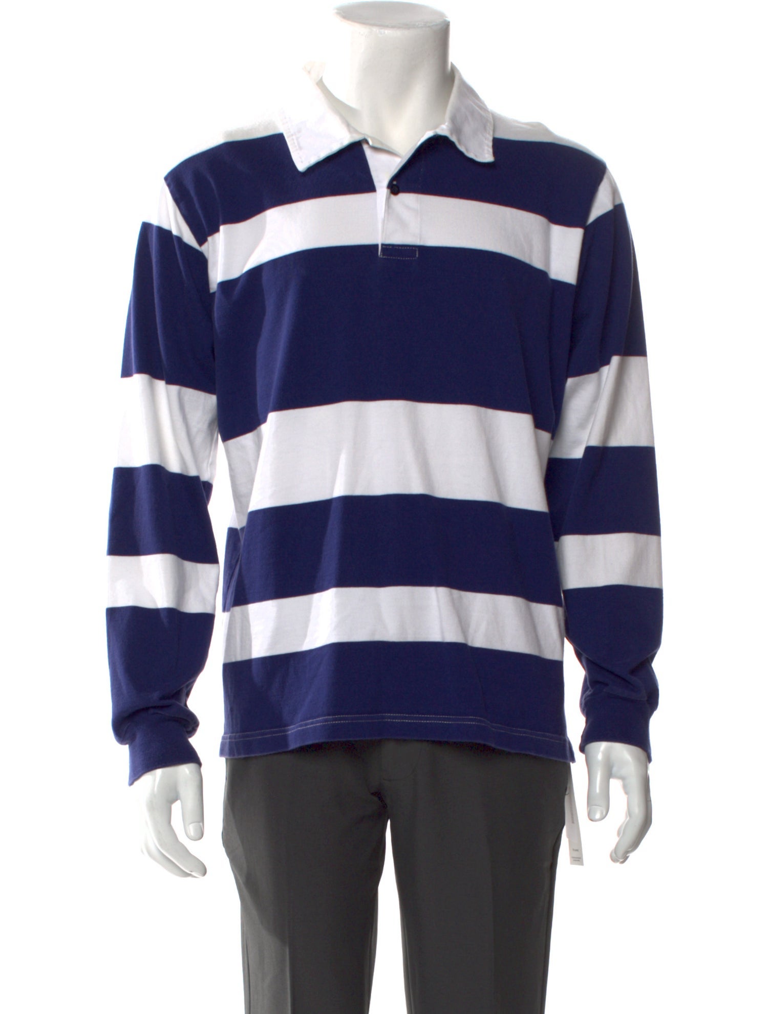 Universal Works Striped Collar Polo Shirt