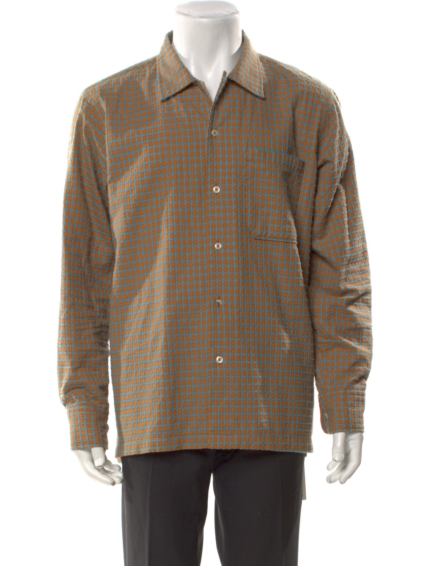 Universal Works Plaid Print Long Sleeve Dress Shirt