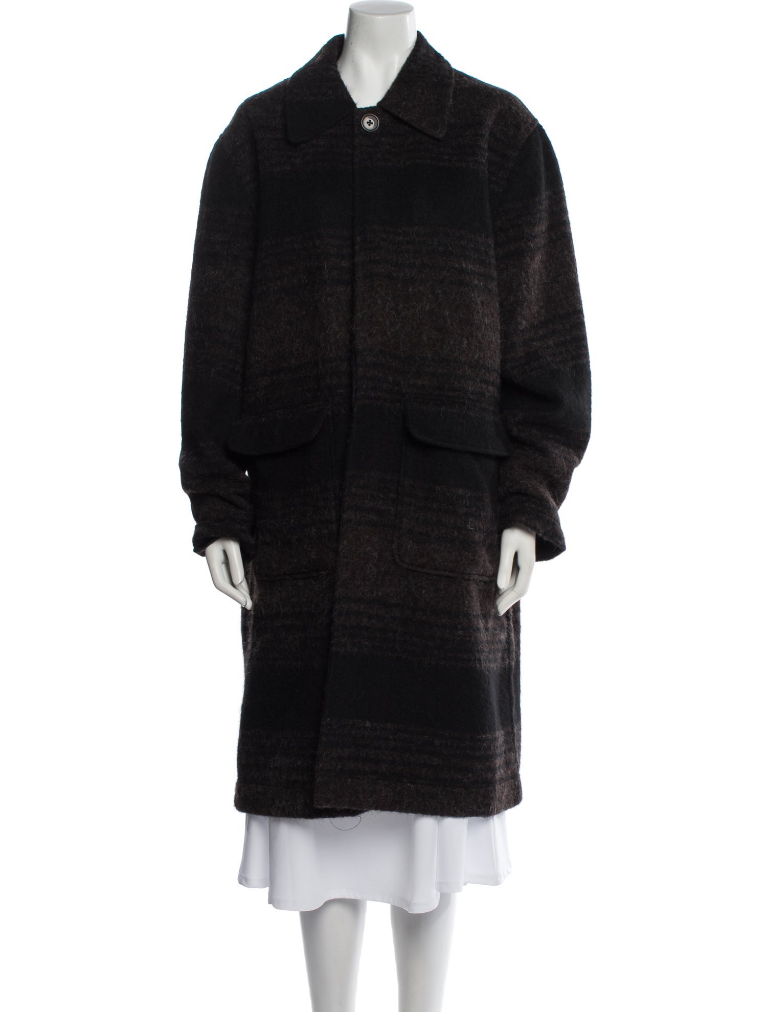 Universal Works Virgin Wool Faux Fur Coat