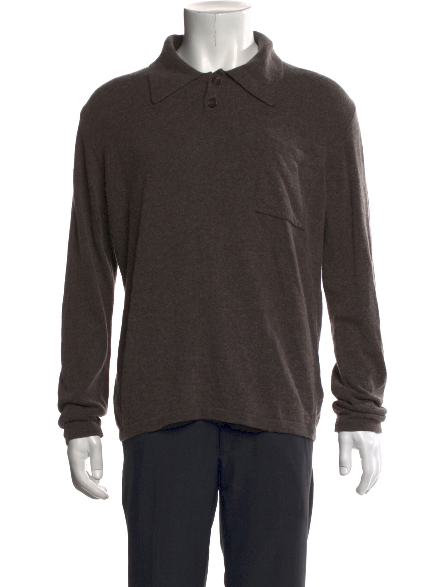 Universal Works Collar Long Sleeve Polo Shirt