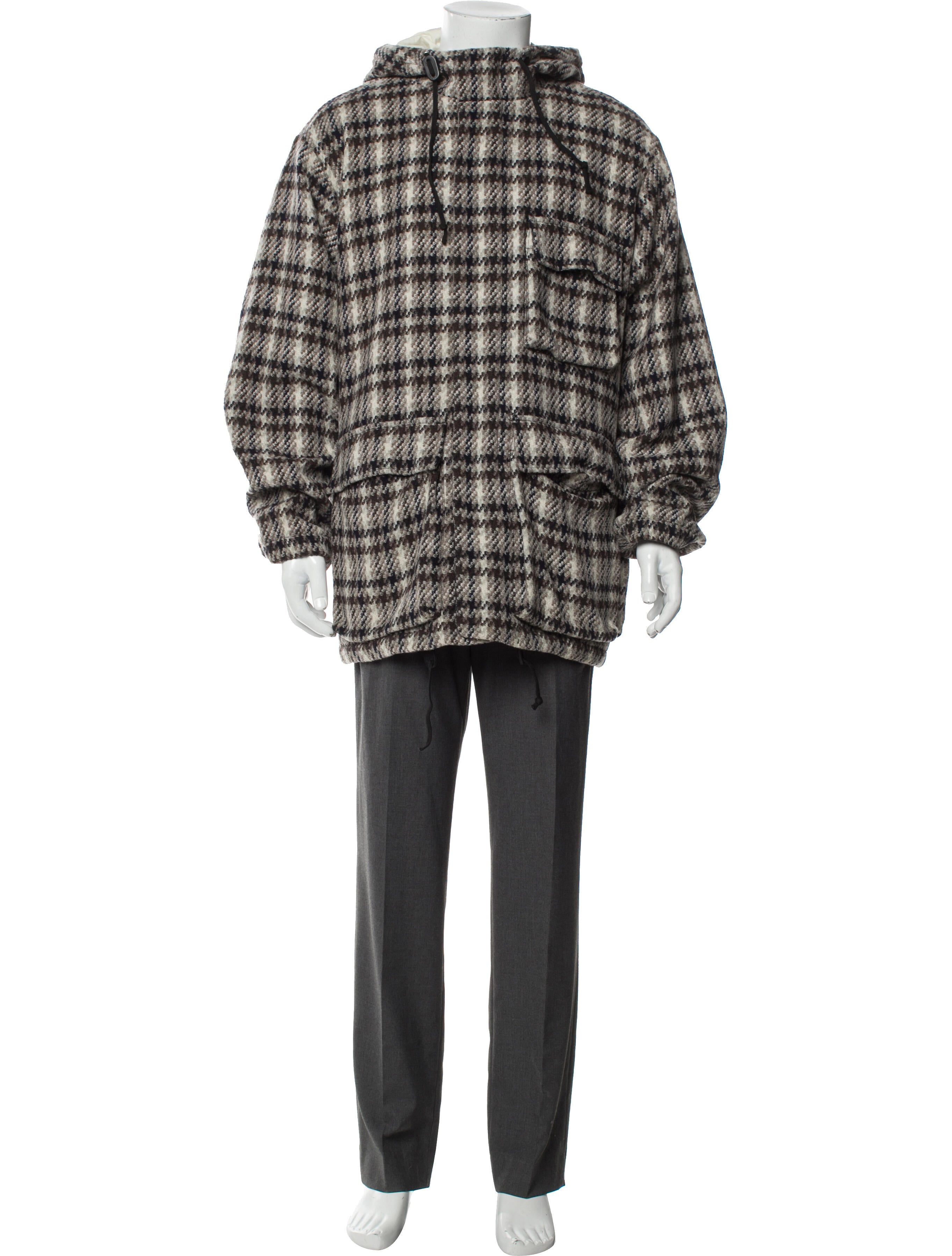 Universal Works Wool Plaid Print Parka