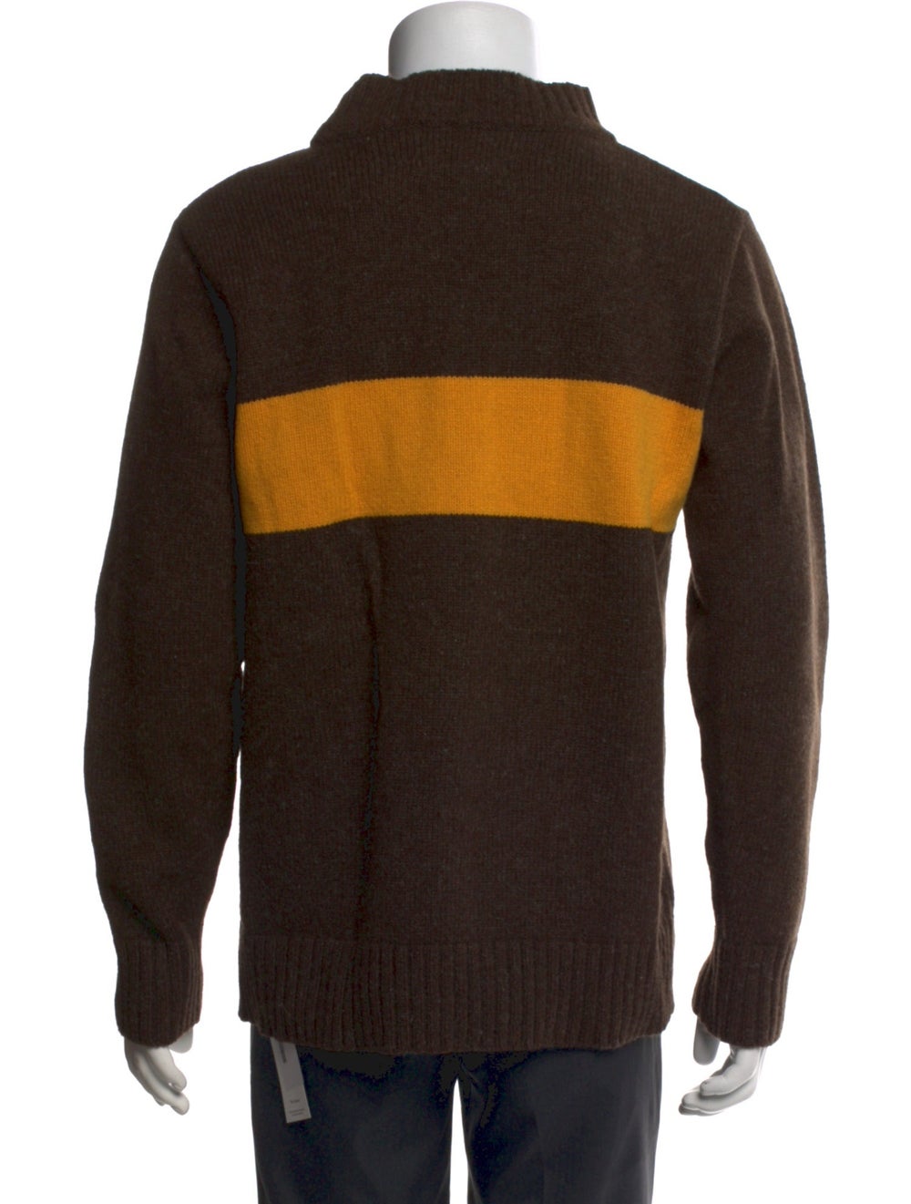 Universal Works Wool Pullover Brown Colorblock Pa… - image 3