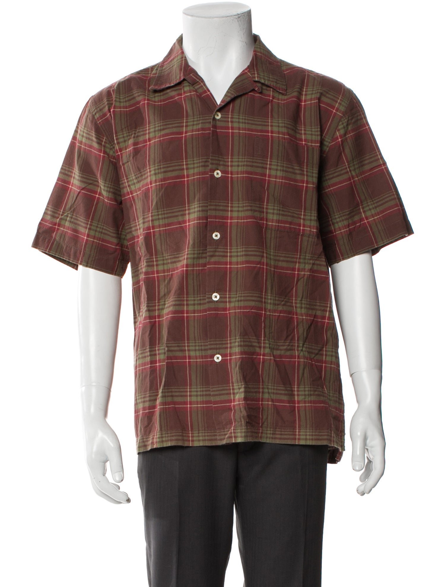 Universal Works Plaid Print Short Sleeve Shirt