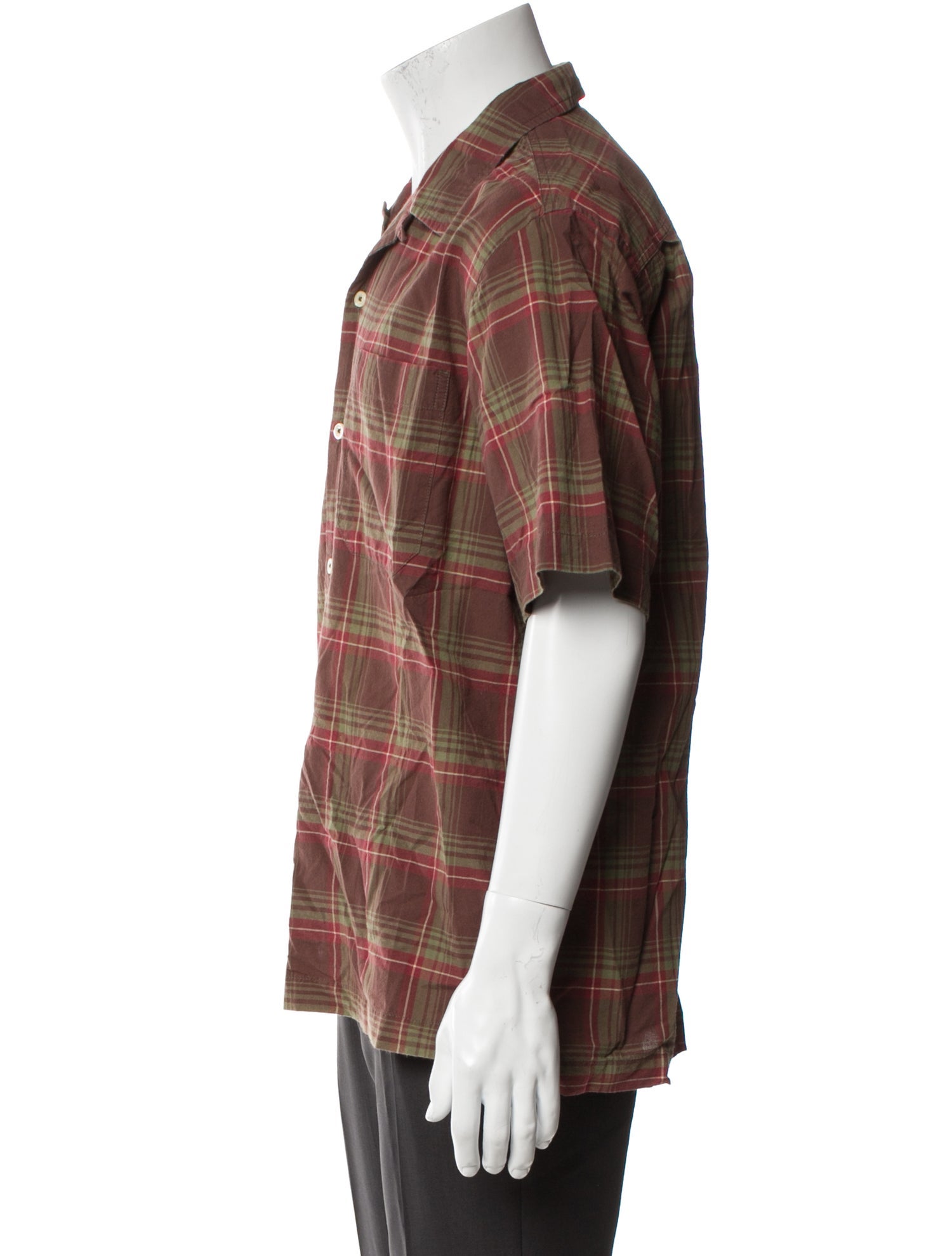 Universal Works Plaid Print Short Sleeve Shirt