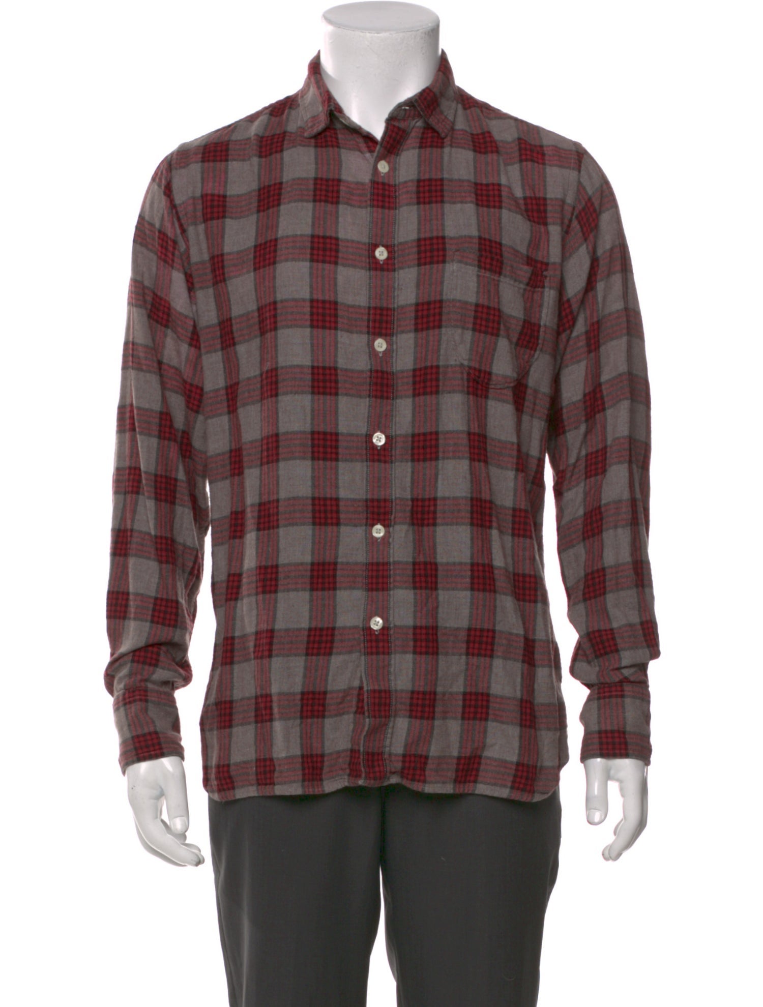 Universal Works Plaid Print Long Sleeve Shirt