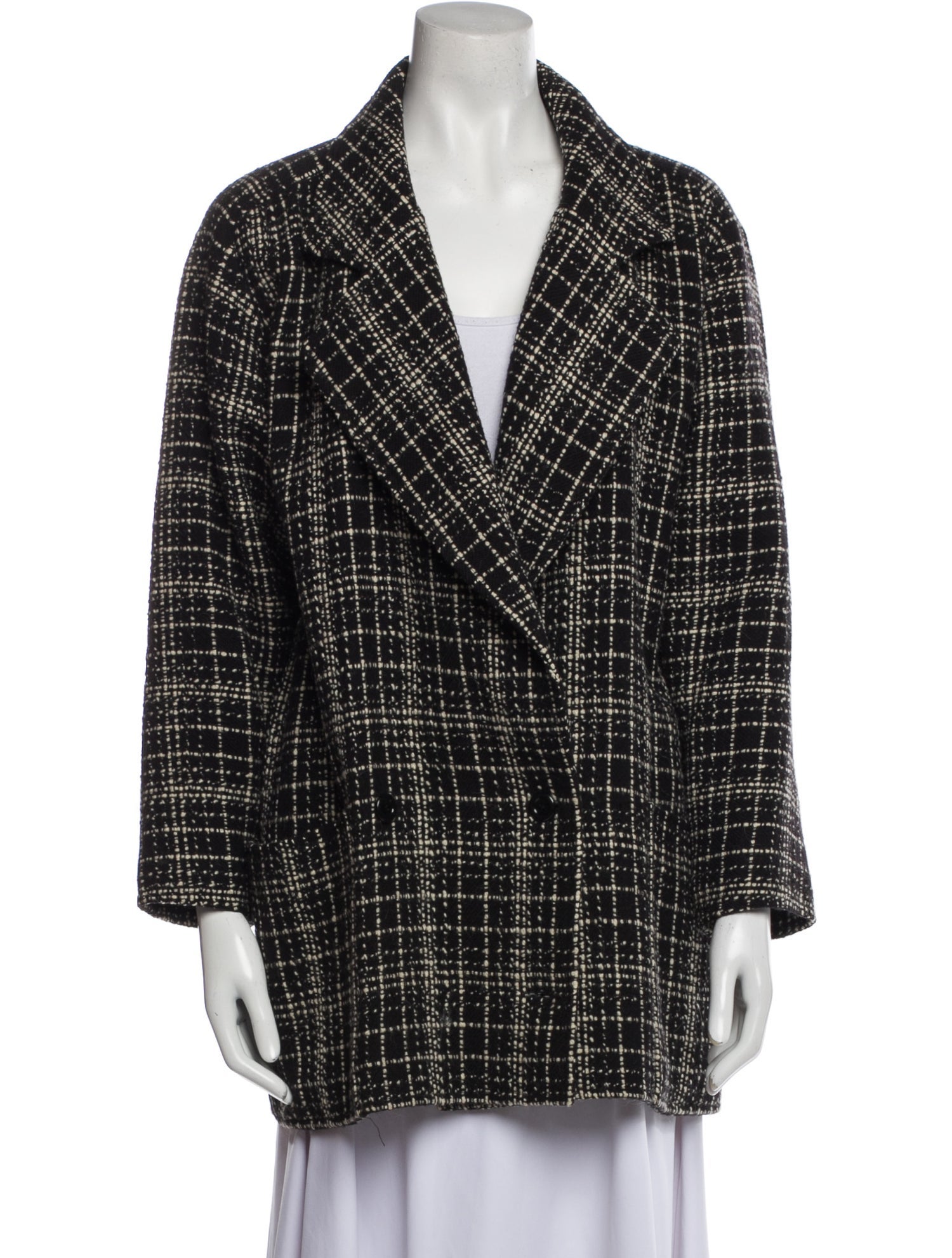 Ungaro Paris Vintage Plaid Print Coat