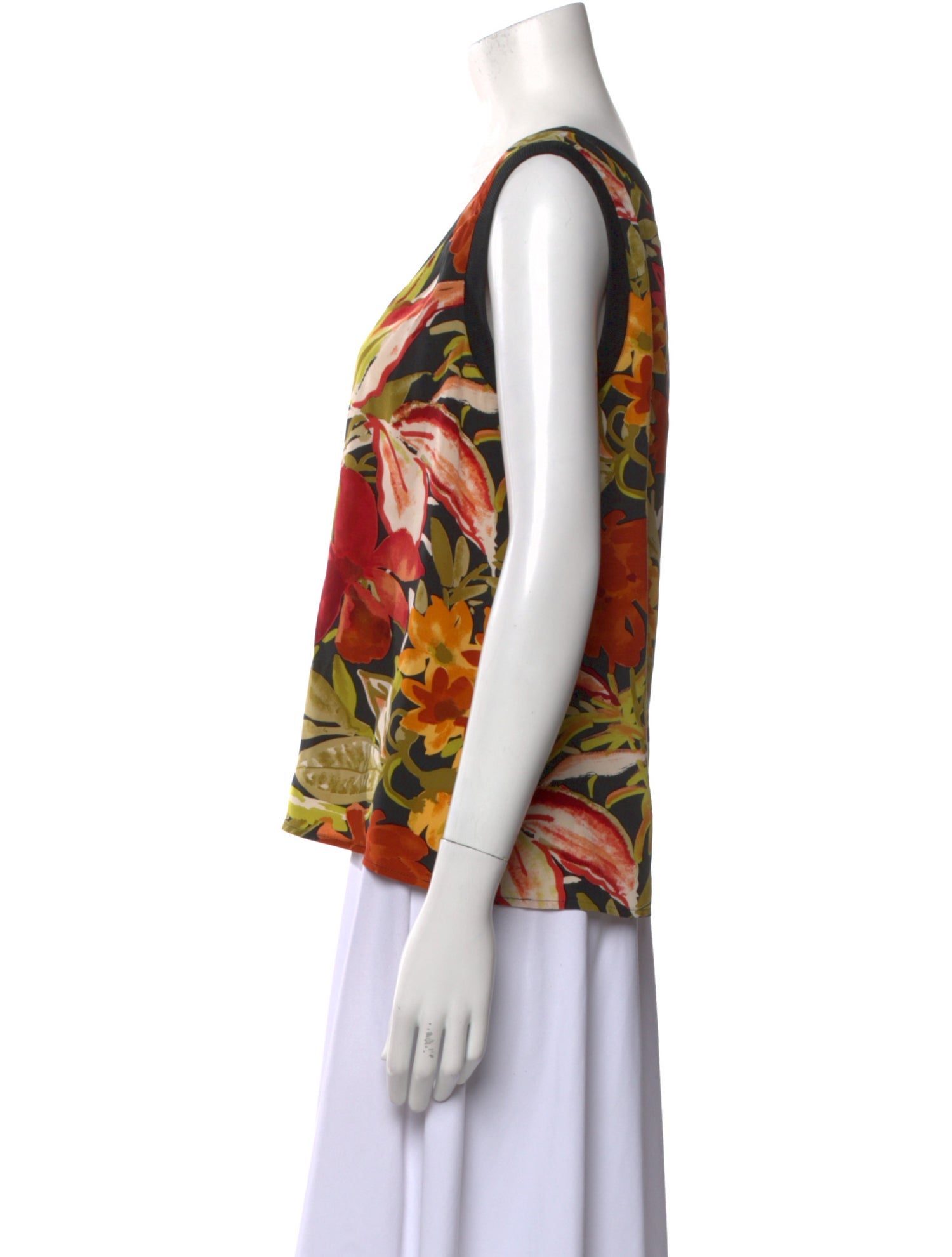 Ungaro Paris Floral Print Scoop Neck Blouse