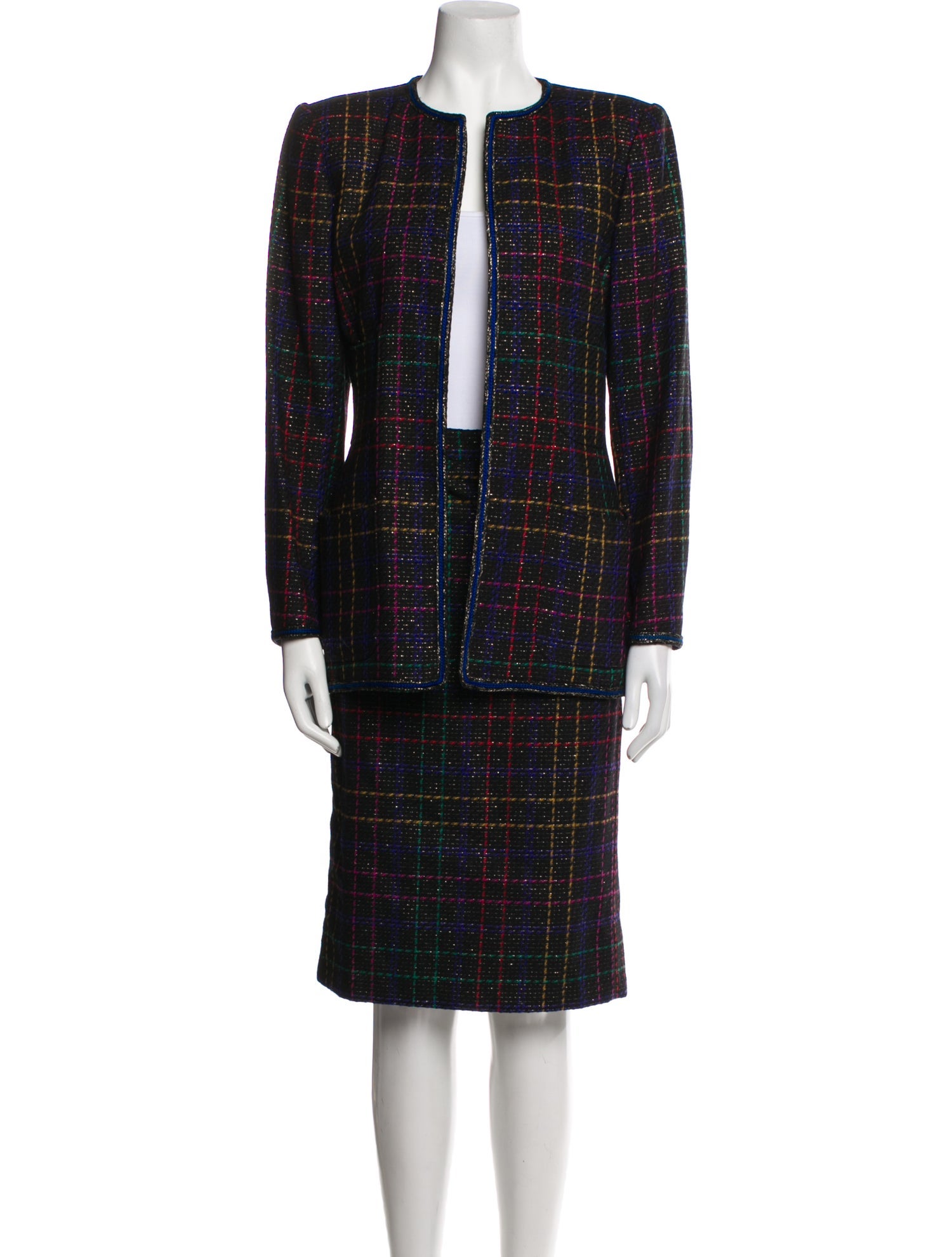 Ungaro Paris Tweed Pattern Skirt Suit