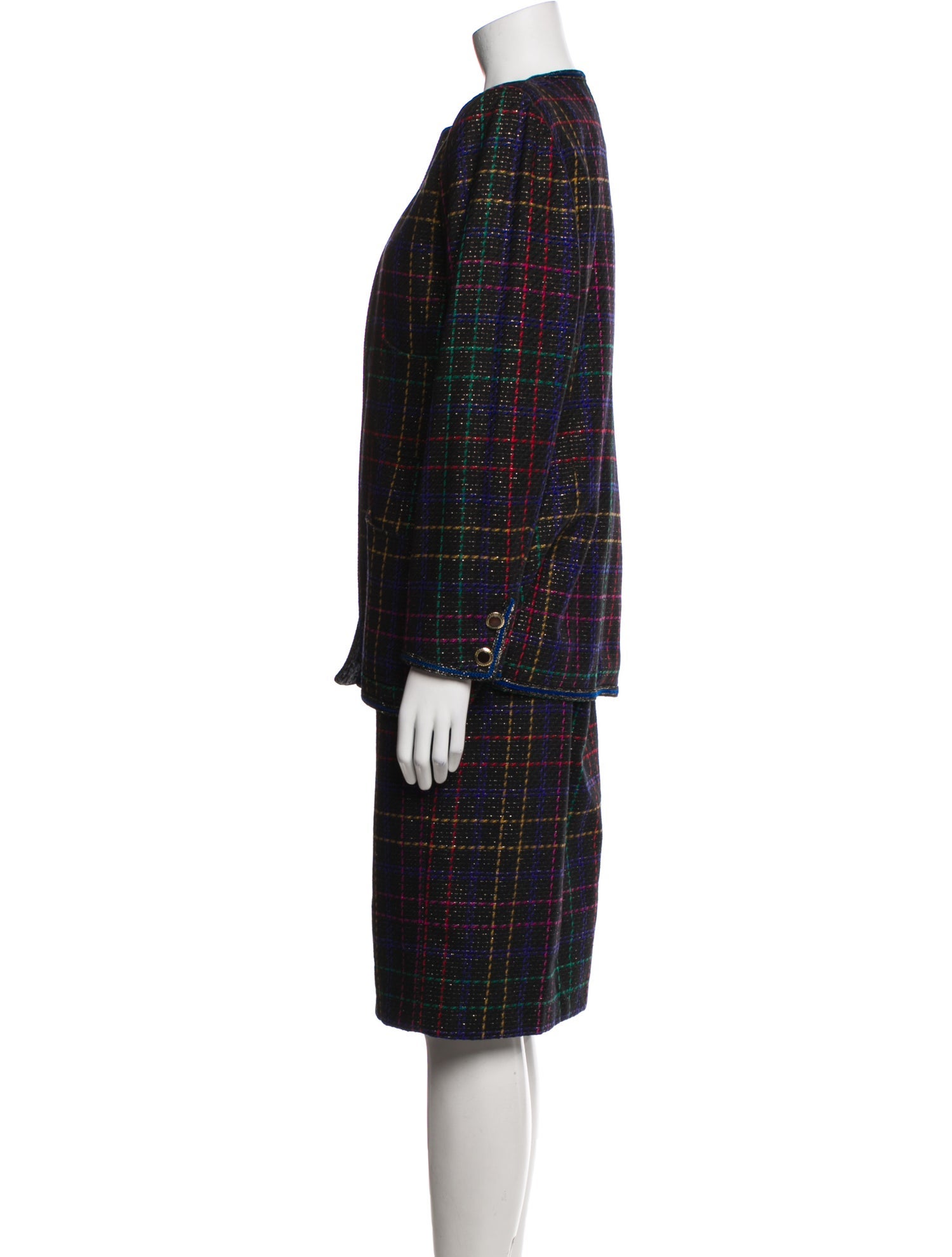 Ungaro Paris Tweed Pattern Skirt Suit