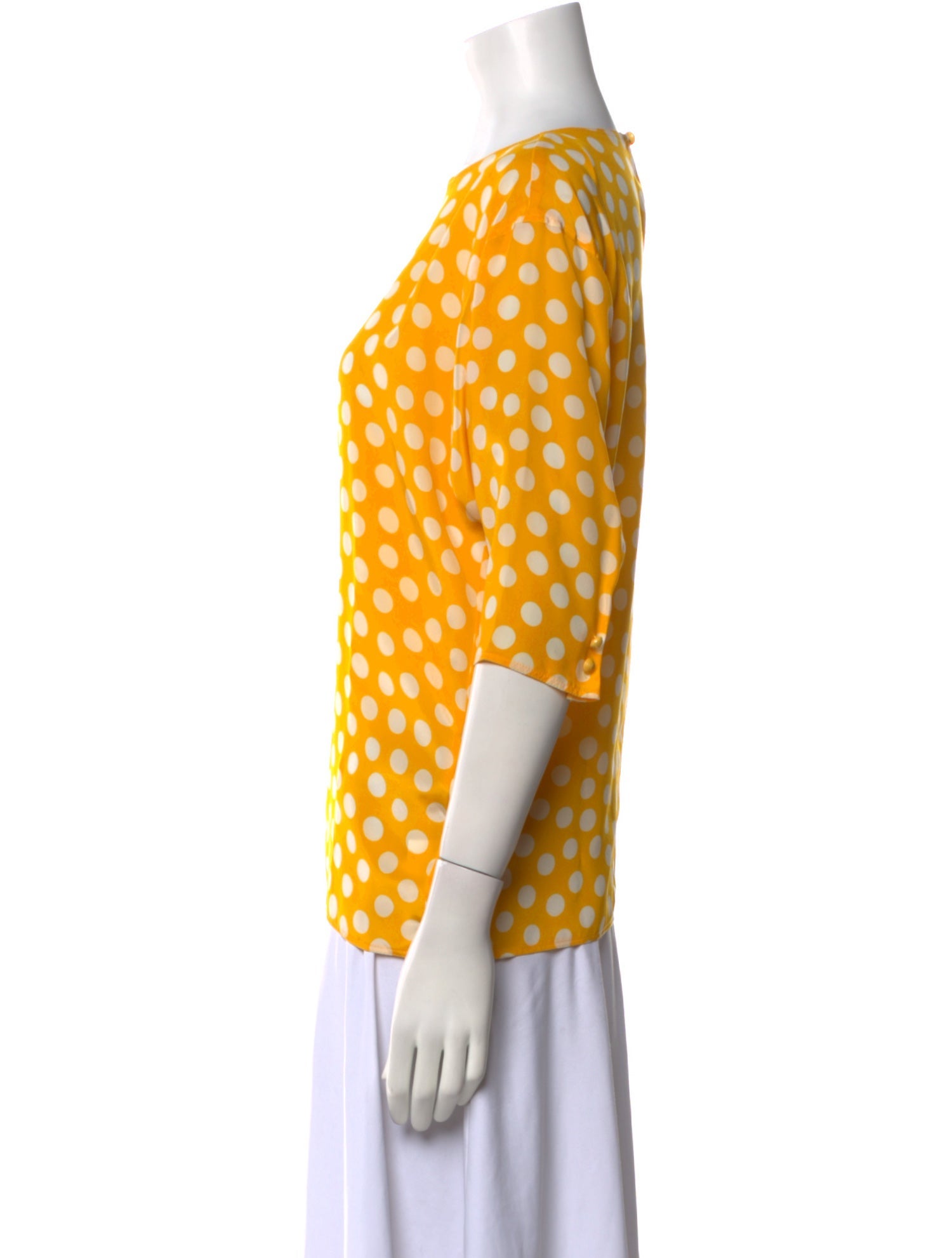 Ungaro Paris Silk Polka Dot Print Blouse